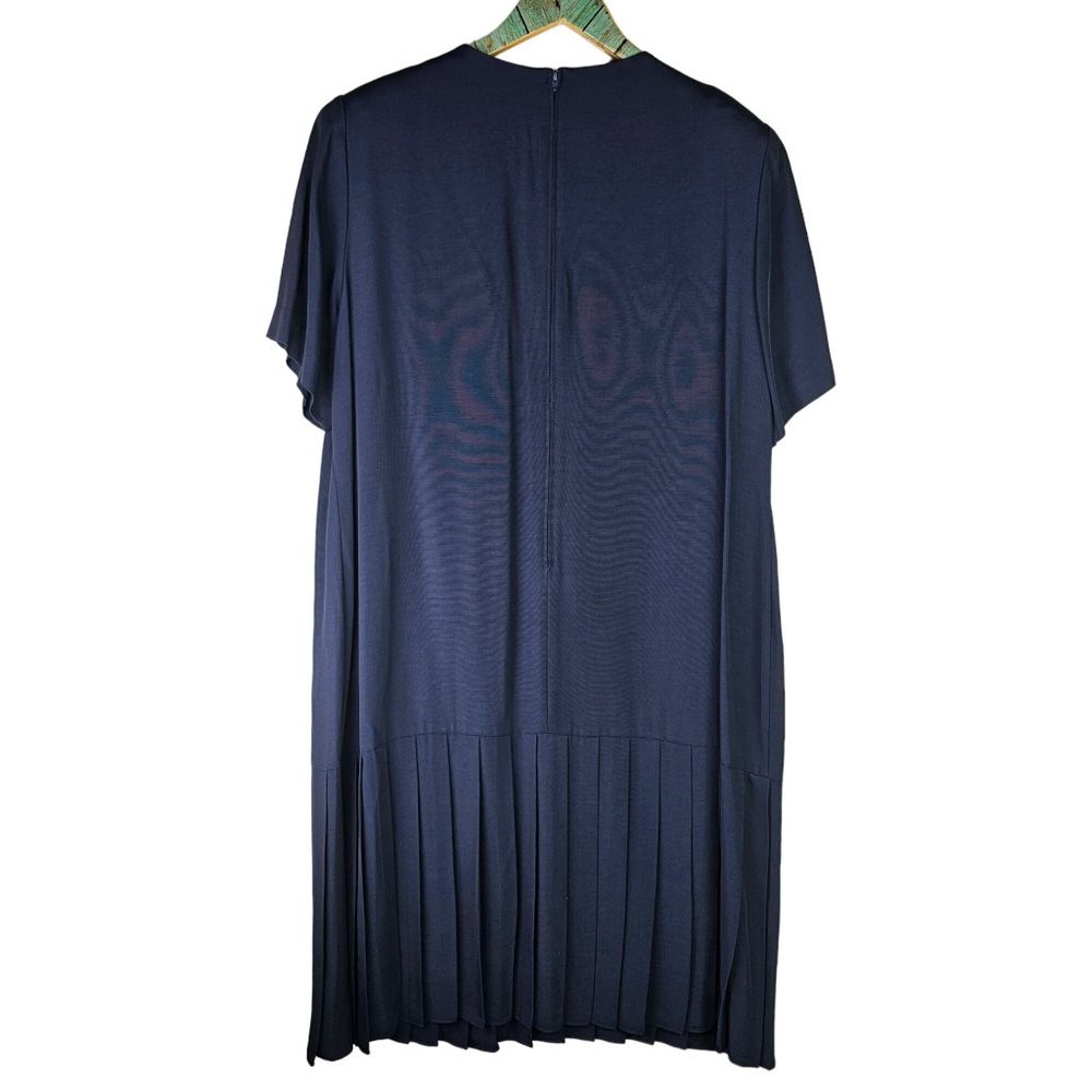 Vintage 90's S.L. Fashions Crested Pocket Button Pleated Drop Waist Dress, 18WP - Picture 8 of 10